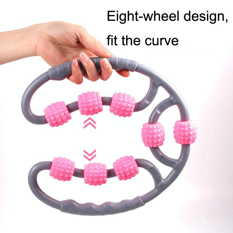 8-Roller Yoga Massage Ring - Leg, Neck & Shoulder Muscle Relief Roller for Fitness & Recovery