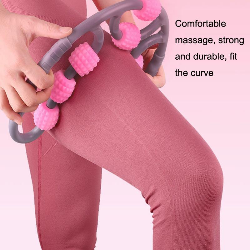 8-Roller Yoga Massage Ring - Leg, Neck & Shoulder Muscle Relief Roller for Fitness & Recovery