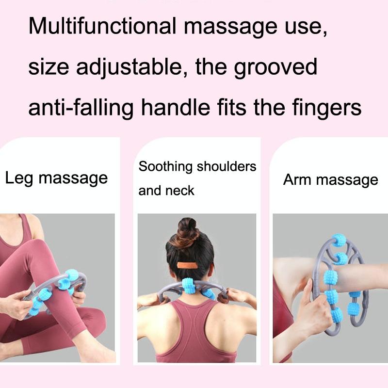 8-Roller Yoga Massage Ring - Leg, Neck & Shoulder Muscle Relief Roller for Fitness & Recovery