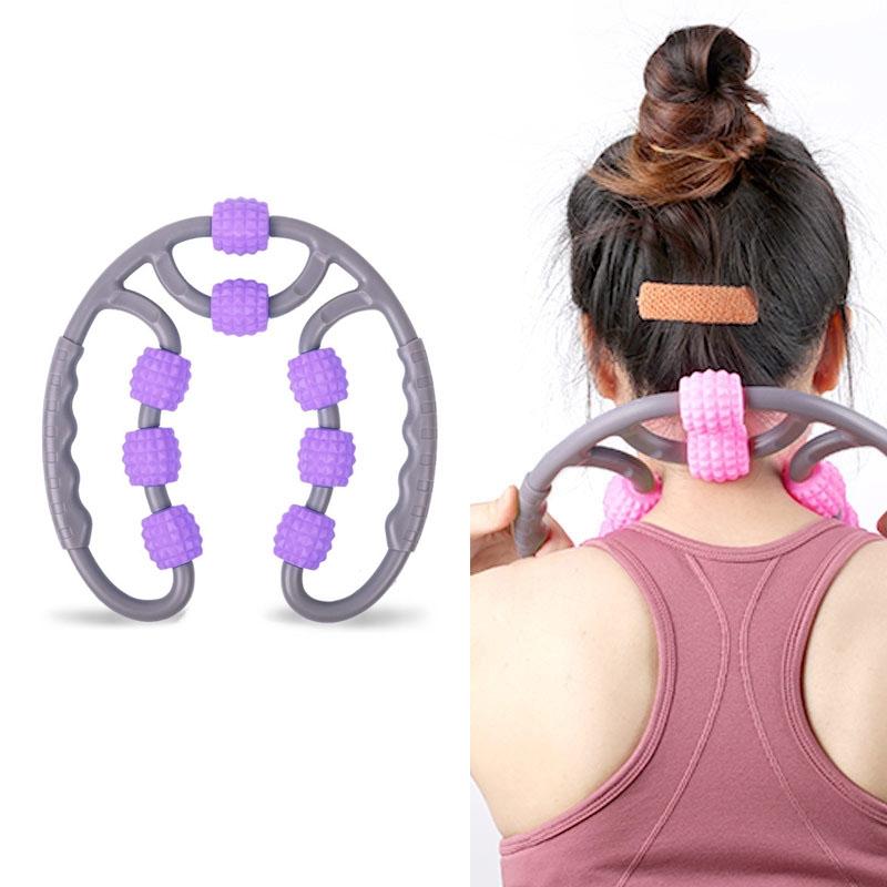8-Roller Yoga Massage Ring - Leg, Neck & Shoulder Muscle Relief Roller for Fitness & Recovery