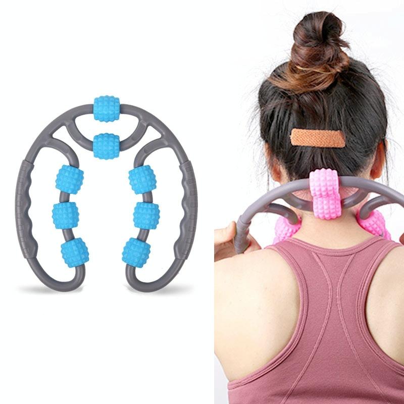 8-Roller Yoga Massage Ring - Leg, Neck & Shoulder Muscle Relief Roller for Fitness & Recovery