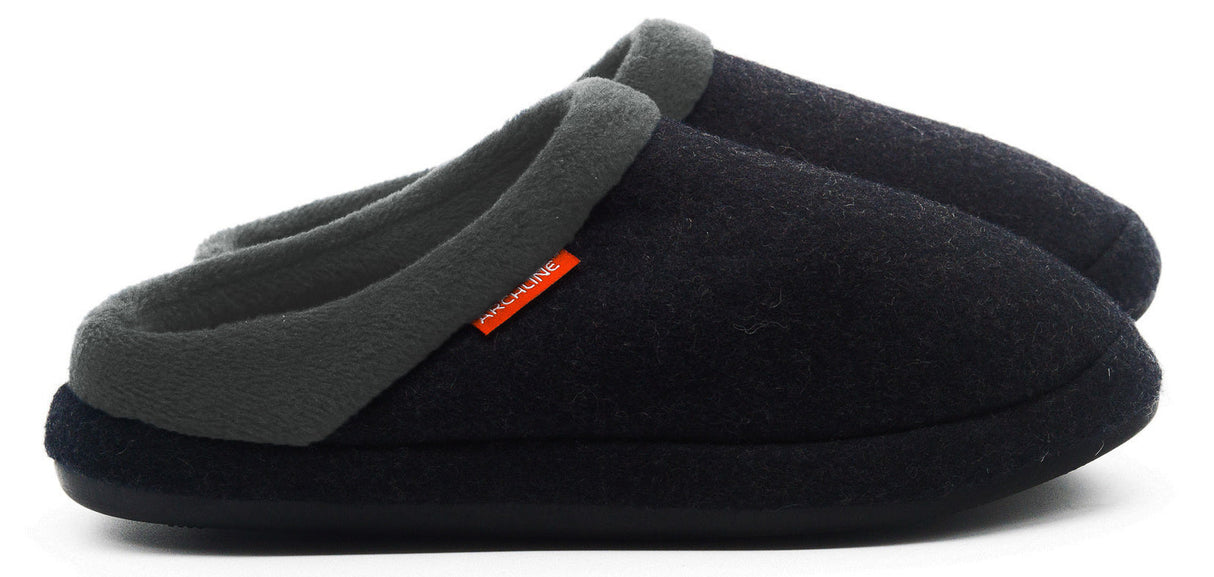 ARCHLINE Orthotic Slippers Slip On Arch Scuffs Orthopedic Moccasins - Charcoal Marle