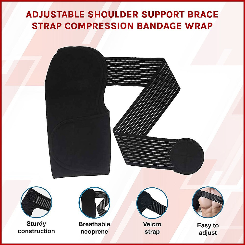 Adjustable Shoulder Support Brace with Compression Wrap