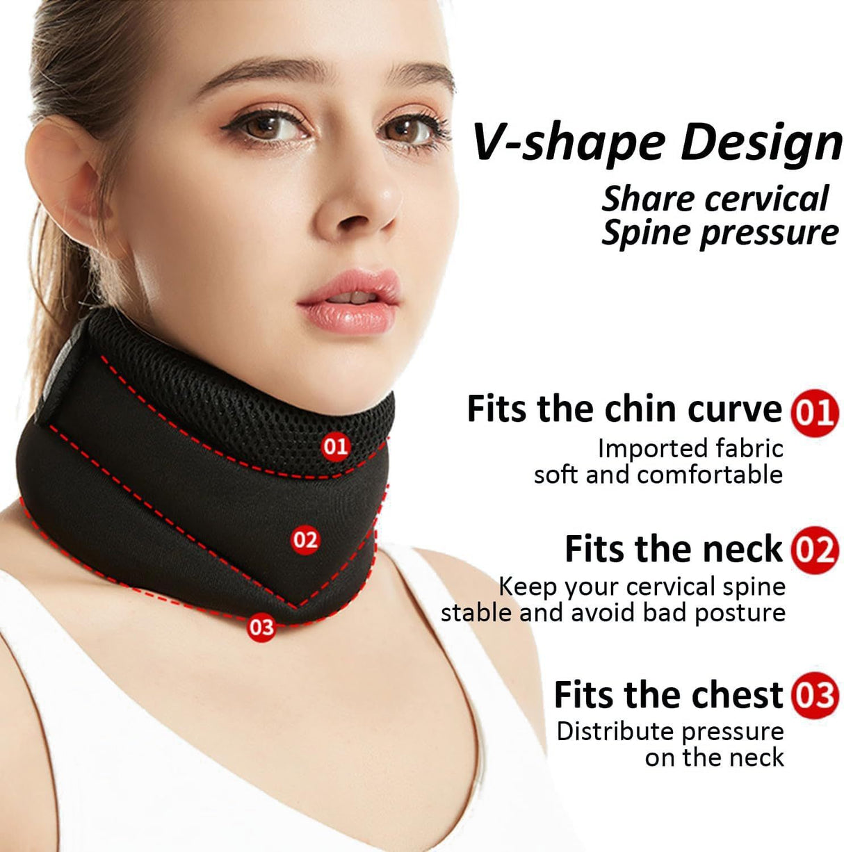 Adjustable Neck Brace – Cervical Spine Support for Pain Relief and Posture Correction