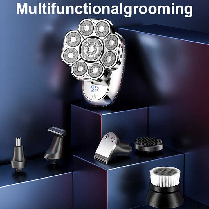 9-Blade Electric Shaver | 6-in-1 Rechargeable Electric Shaver Kit for Men