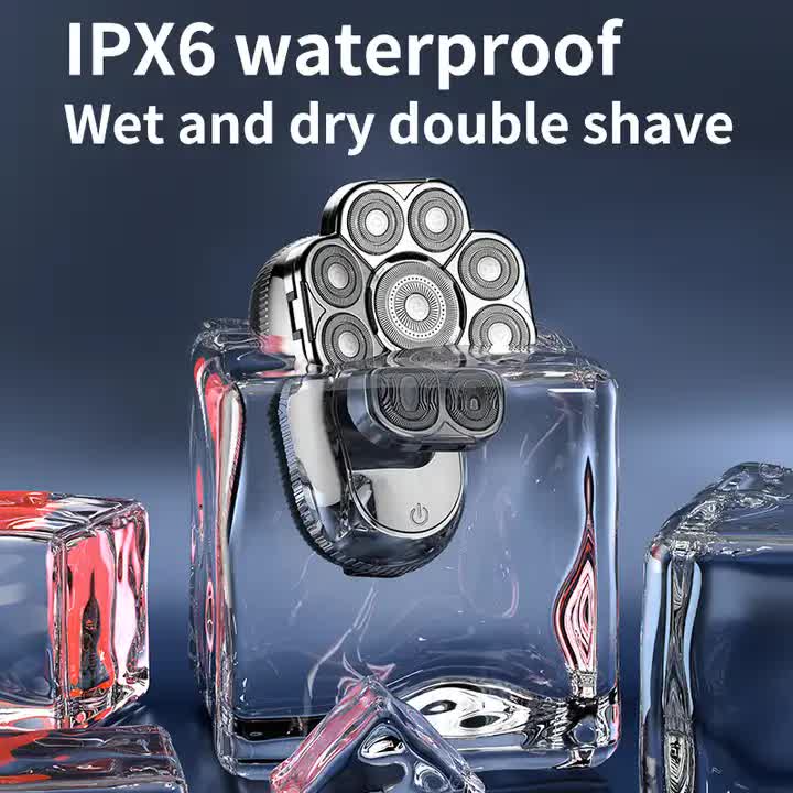 9-Blade Electric Shaver for Men – 6-in-1 Rechargeable Rotary Head Shaver Kit