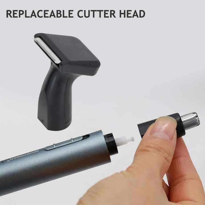 Electric Nose Hair Trimmer with Sideburn Cutter - Portable USB Rechargeable Grooming Kit