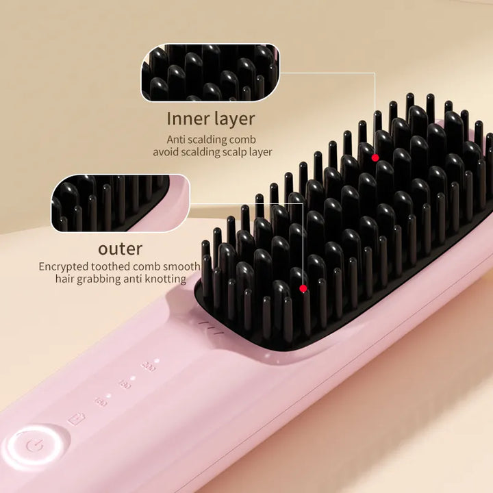 SILK ROLLA Wireless Hair Straightening Brush