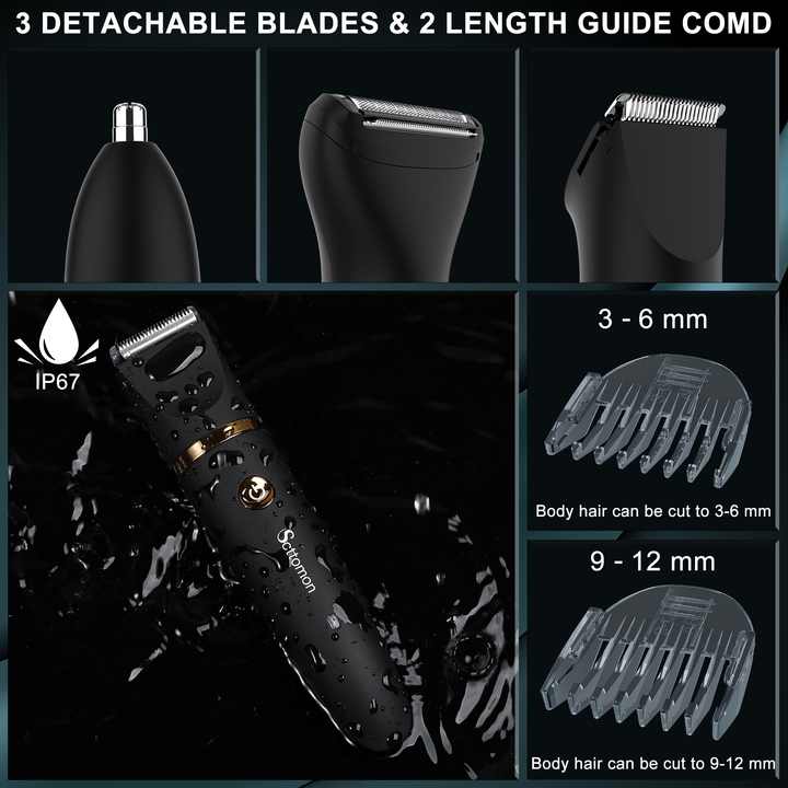 3-in-1 Rechargeable Electric Hair Trimmer Set for Men