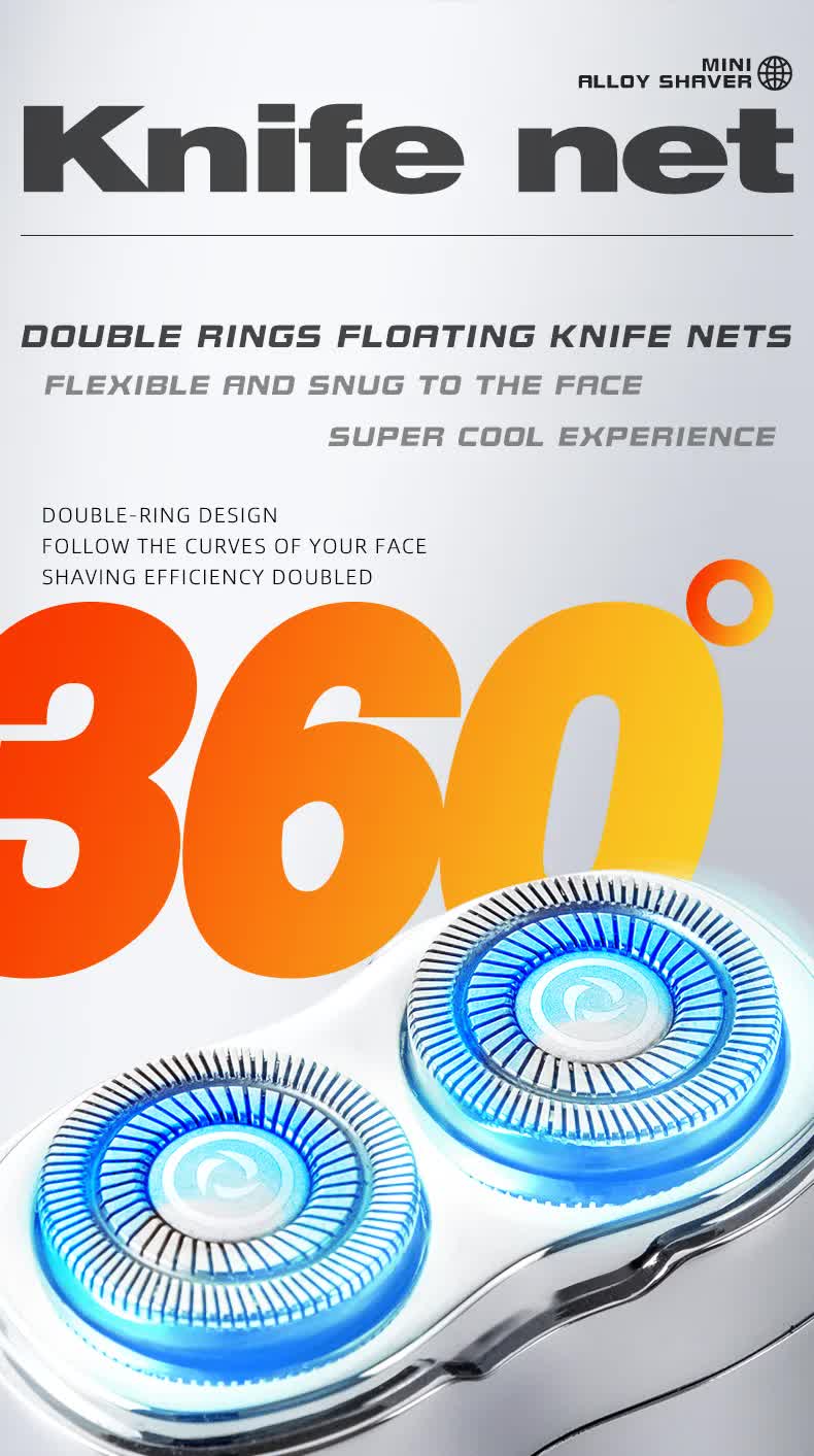 Portable Dual-Head Electric Shaver - Compact Rechargeable Razor for Men