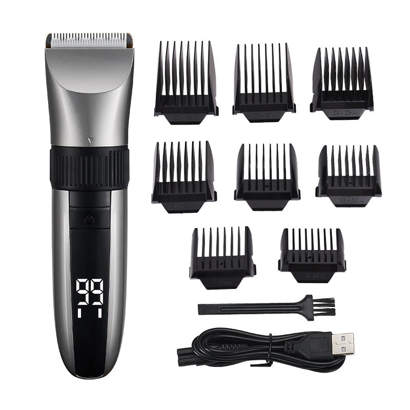 Cordless Electric Hair Clipper with LED Display
