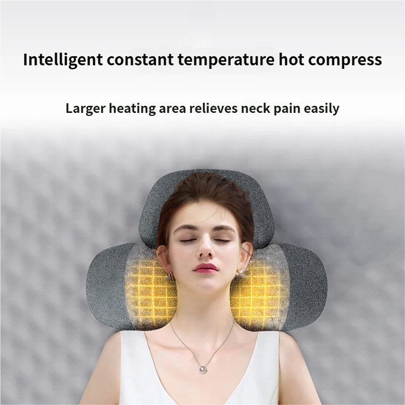Electric Cervical Neck Massage Pillow with Memory Foam Support