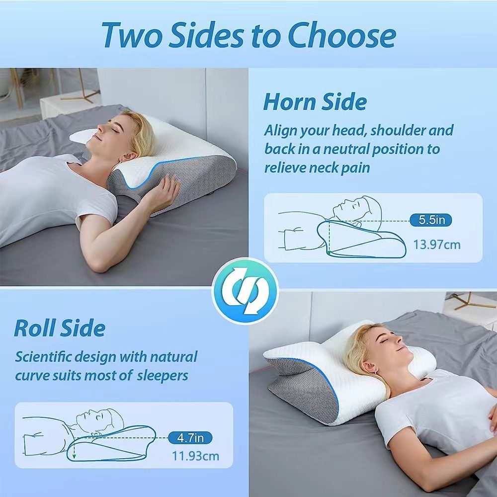 Butterfly Contour Memory Foam Neck Pillow for Side & Back Sleepers