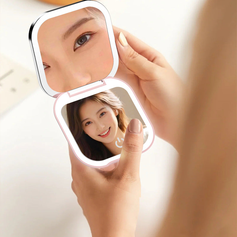 Compact Makeup Mirror with LED Light