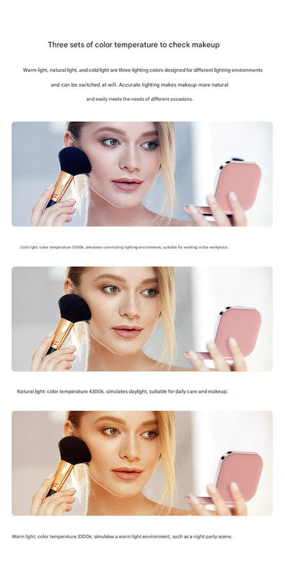 Compact Makeup Mirror with LED Light