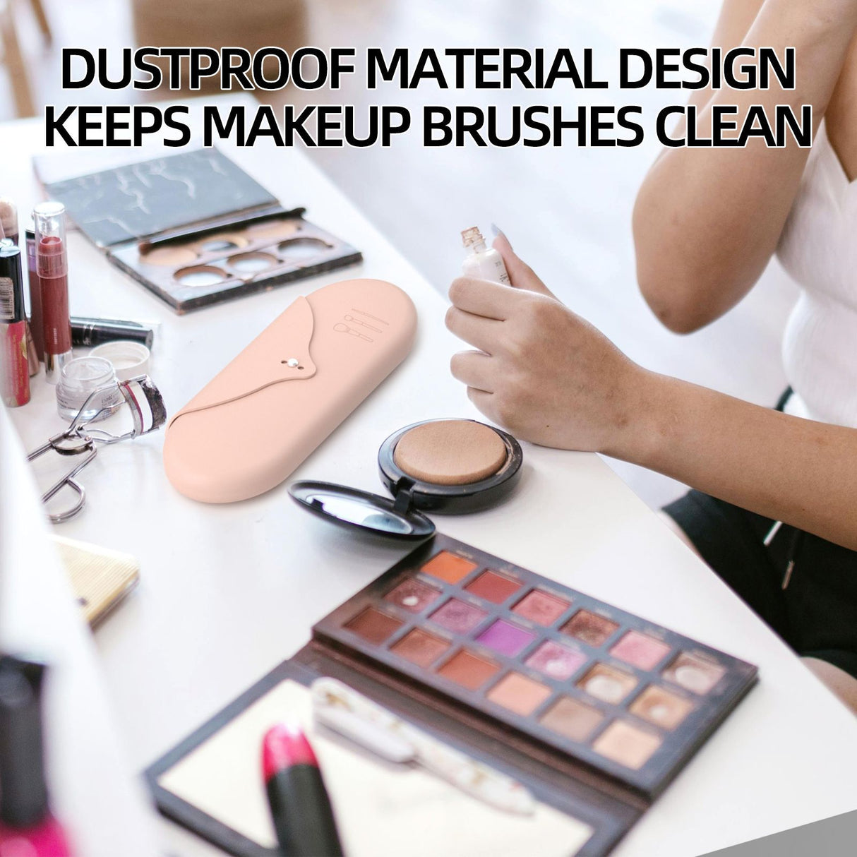 2-Piece Silicone Makeup Brush Case