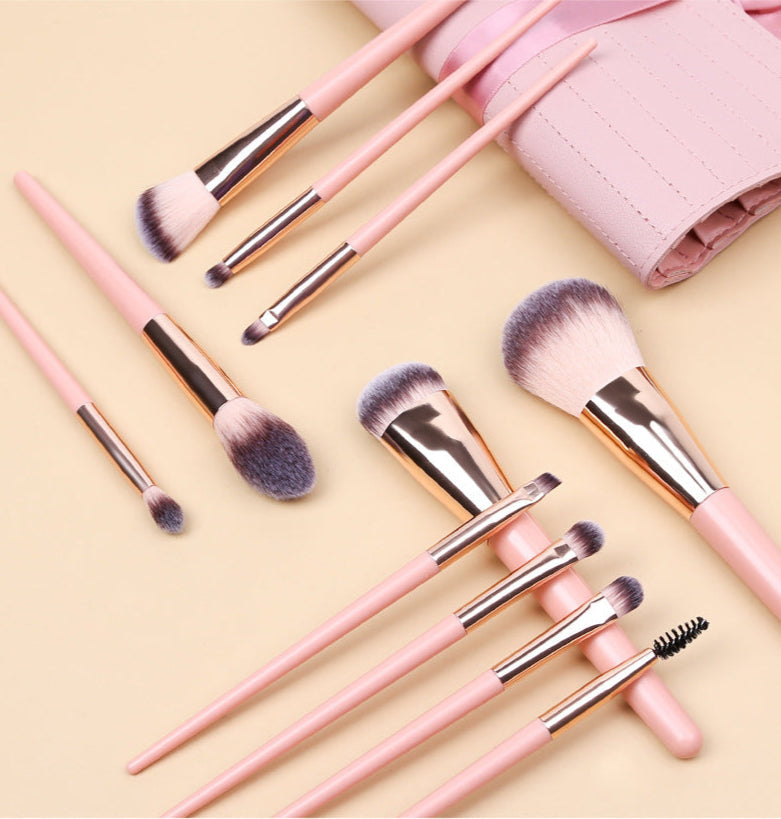 11-Piece Professional Makeup Brush Set with Travel Case