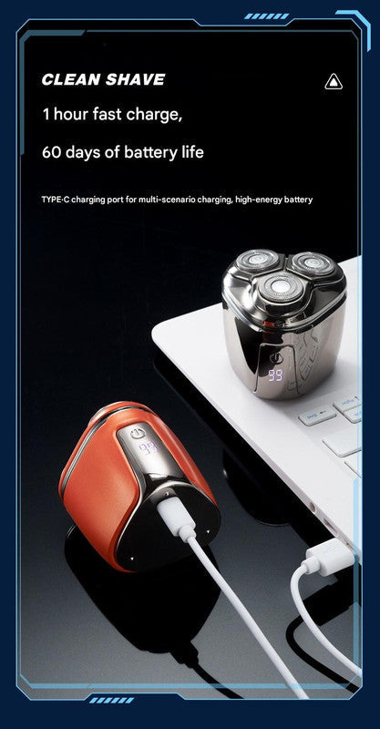 Compact Electric Rotary Shaver with LED Display