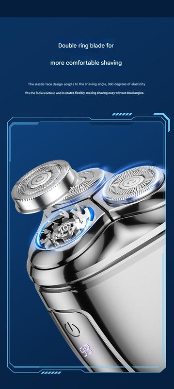 Compact Electric Rotary Shaver with LED Display