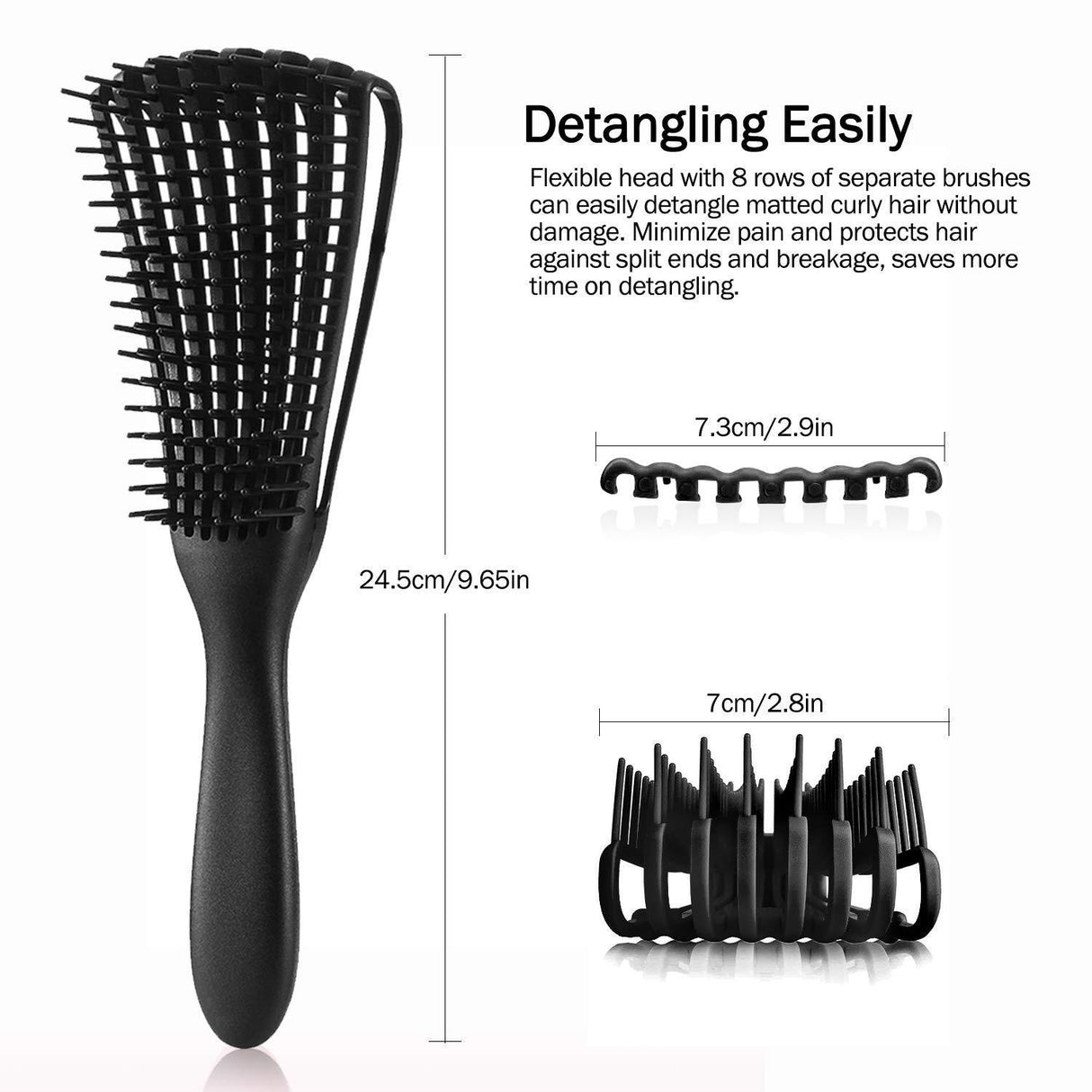 3 Pcs Adjustable Detangling Brush