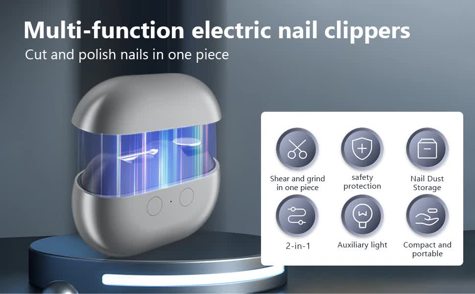 Multi-Function Electric Nail File with LED Light
