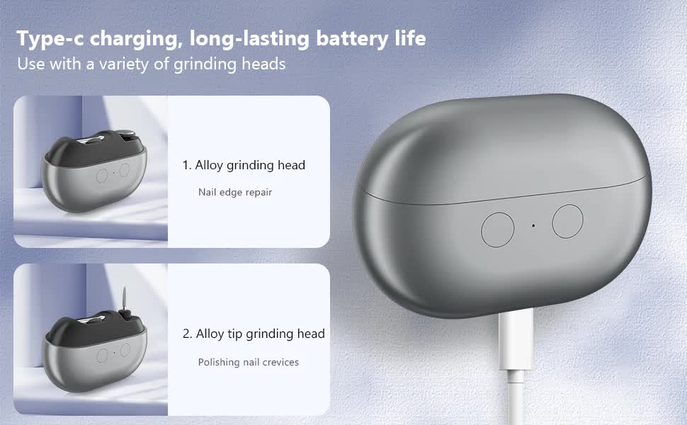 Multi-Function Electric Nail File with LED Light