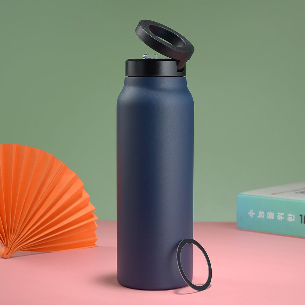 Stainless Steel Insulated Water Bottle with Integrated Magnetic Phone Stand