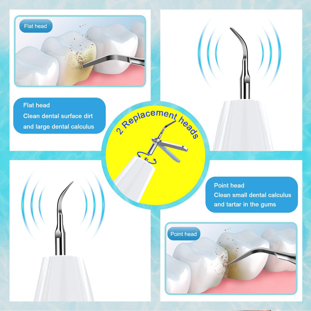 Ultrasonic Dental Scaler Kit - Teeth Cleaner & Tartar Remover