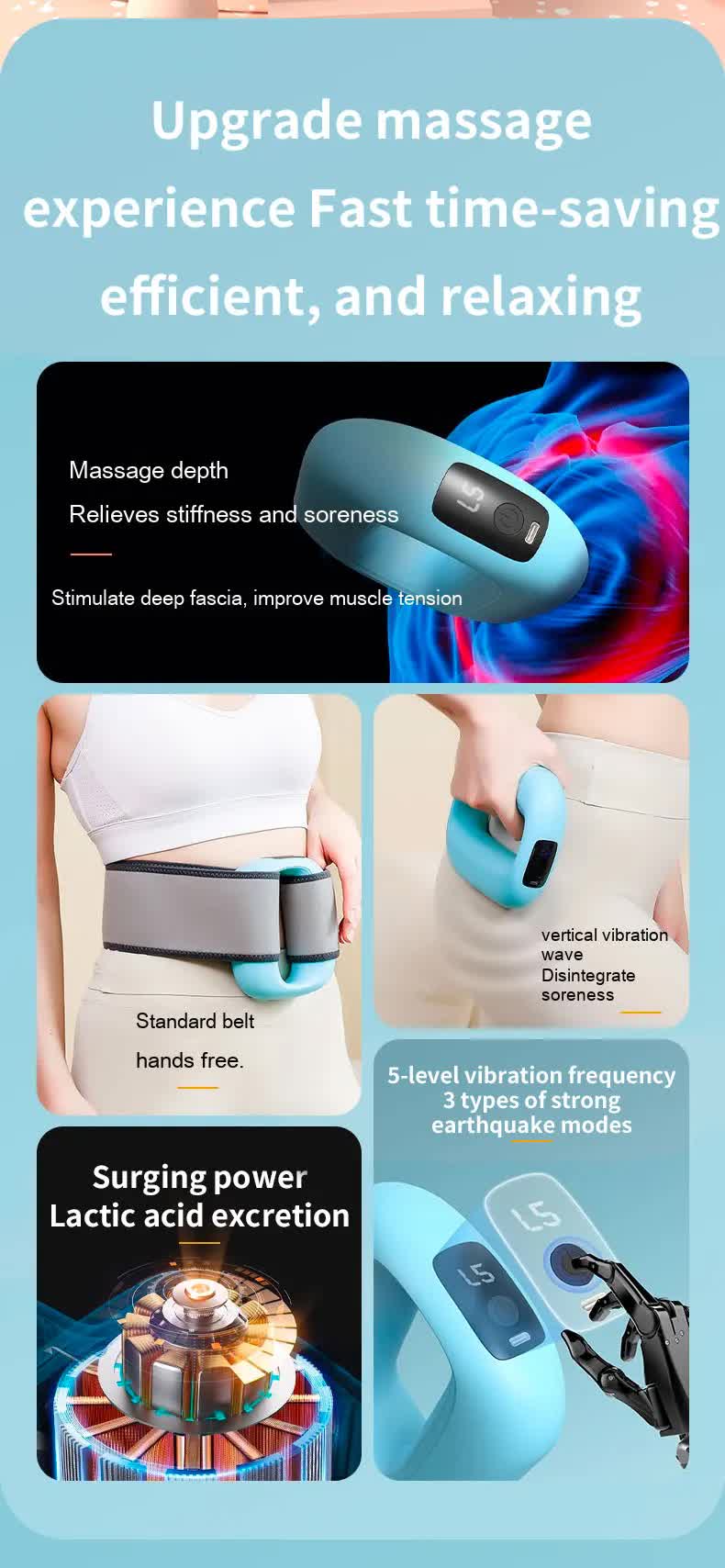 Portable Electric Ring Massager with Digital Display