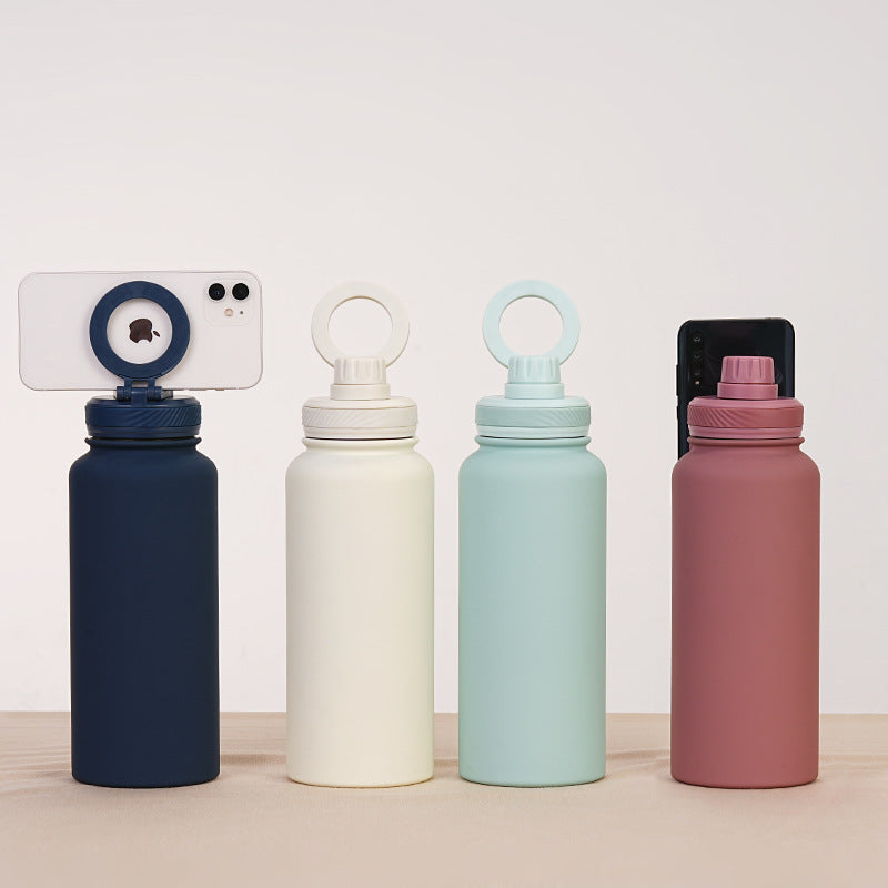 Stainless Steel Magnetic Phone Holder Water Bottle