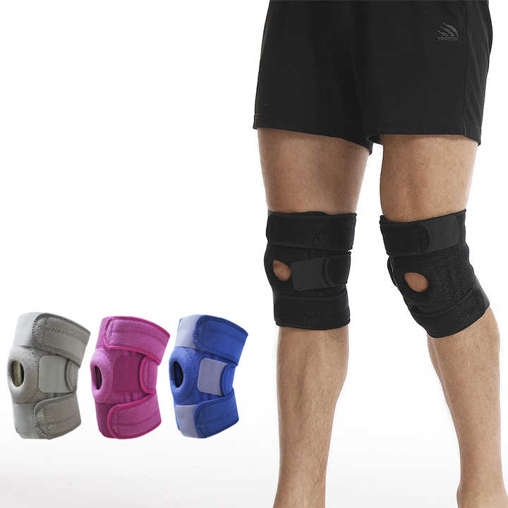 Adjustable Knee Brace Support with Dual Spring Stabilisers and Patella Gel Pad