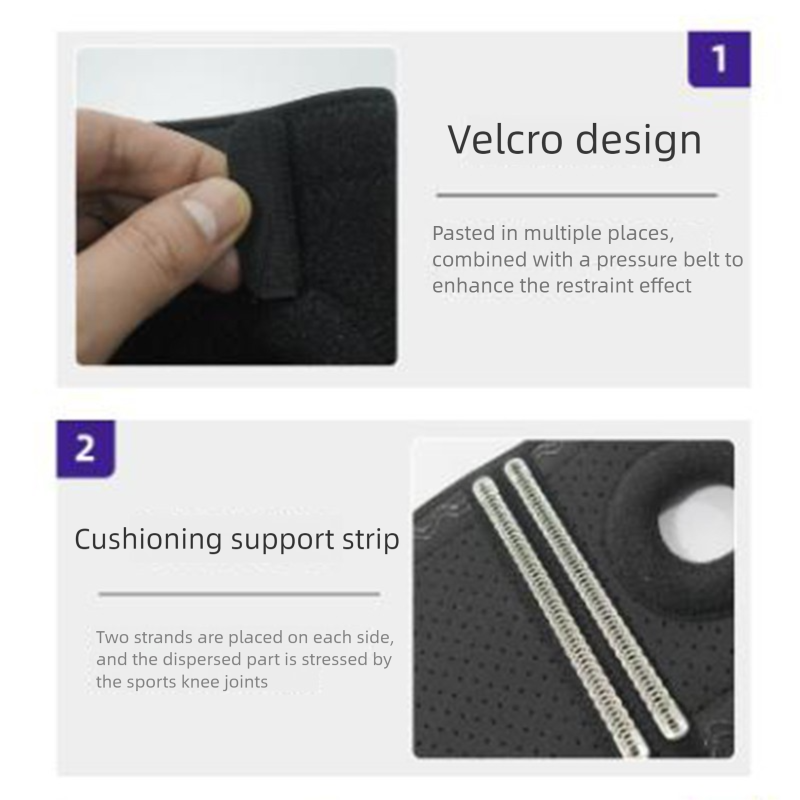 Adjustable Knee Brace Support with Dual Spring Stabilisers and Patella Gel Pad