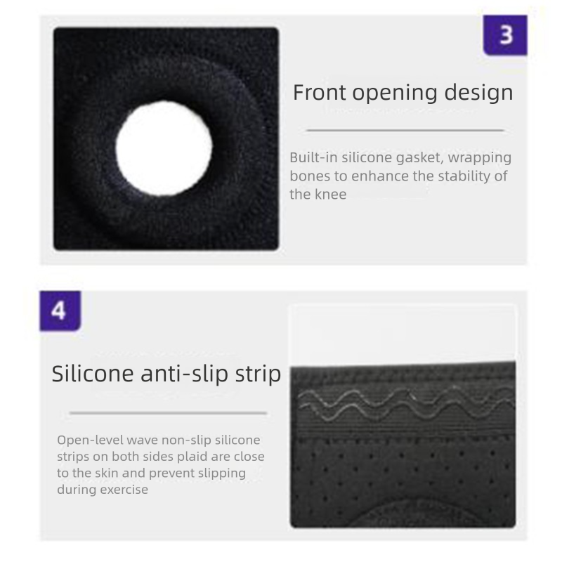 Adjustable Knee Brace Support with Dual Spring Stabilisers and Patella Gel Pad