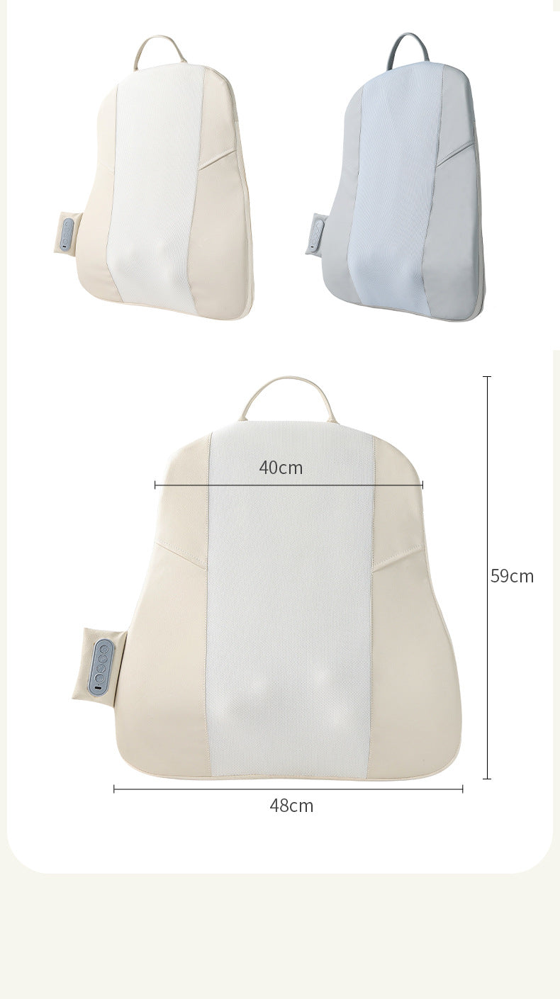 Slim Wireless Shiatsu Back Massager Cushion - Rechargeable Heated Massage Pad for Full Back Relief