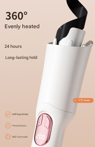 SILK ROLLA Cordless Automatic Hair Curler with LED Display