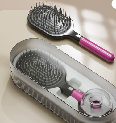 Premium Self-Cleaning Hair Brush Set with Stand - Anti-Static Detangling & Scalp Massage Paddle Brush