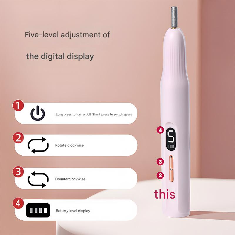 Portable Electric Nail Drill & Polishing Machine Kit with UV Lamp Base