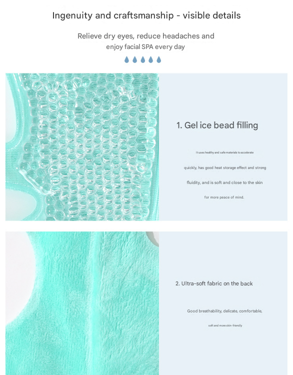 Reusable Cooling Gel Bead Face Mask and Eye Mask Set