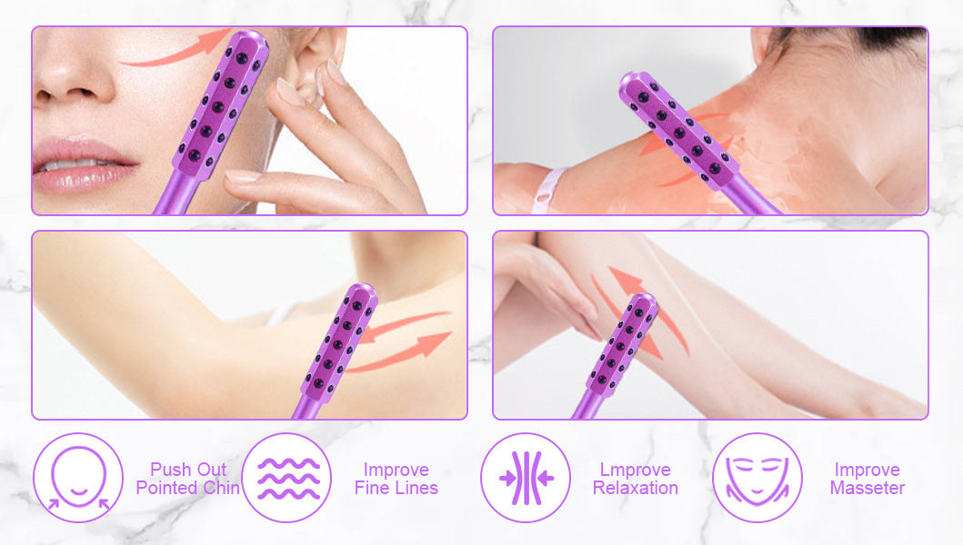 Germanium Stone Facial Roller - Uplifting & Sculpting Beauty Massager for Face and Body