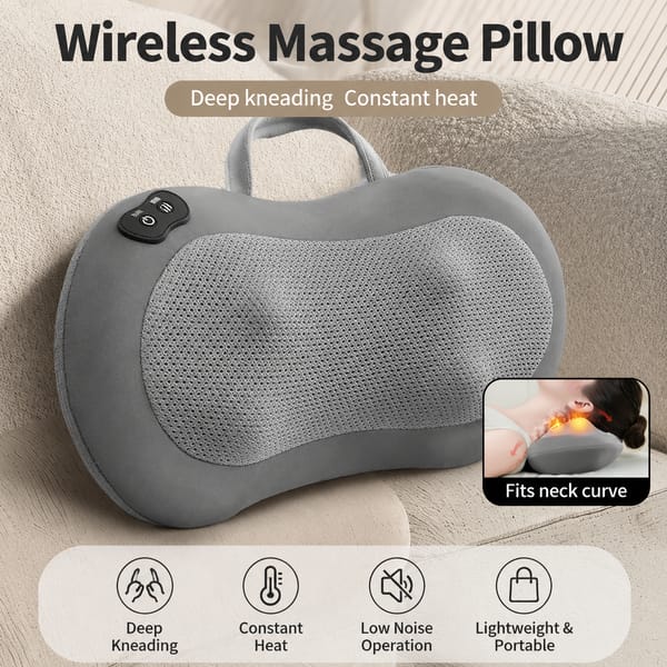 Rechargeable Shiatsu Neck & Back Massager Pillow with Heat