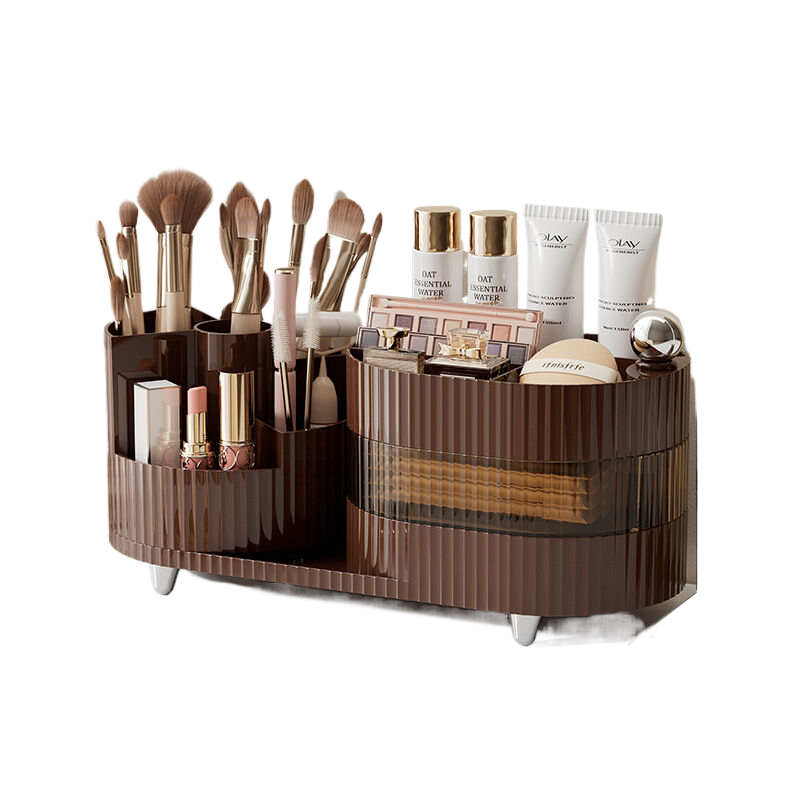 Rotating Cosmetics Storage Box - Three-Layer Rotating Makeup Organiser