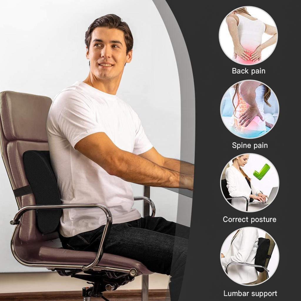 Ergonomic Memory Foam Back Support & Seat Cushion Set