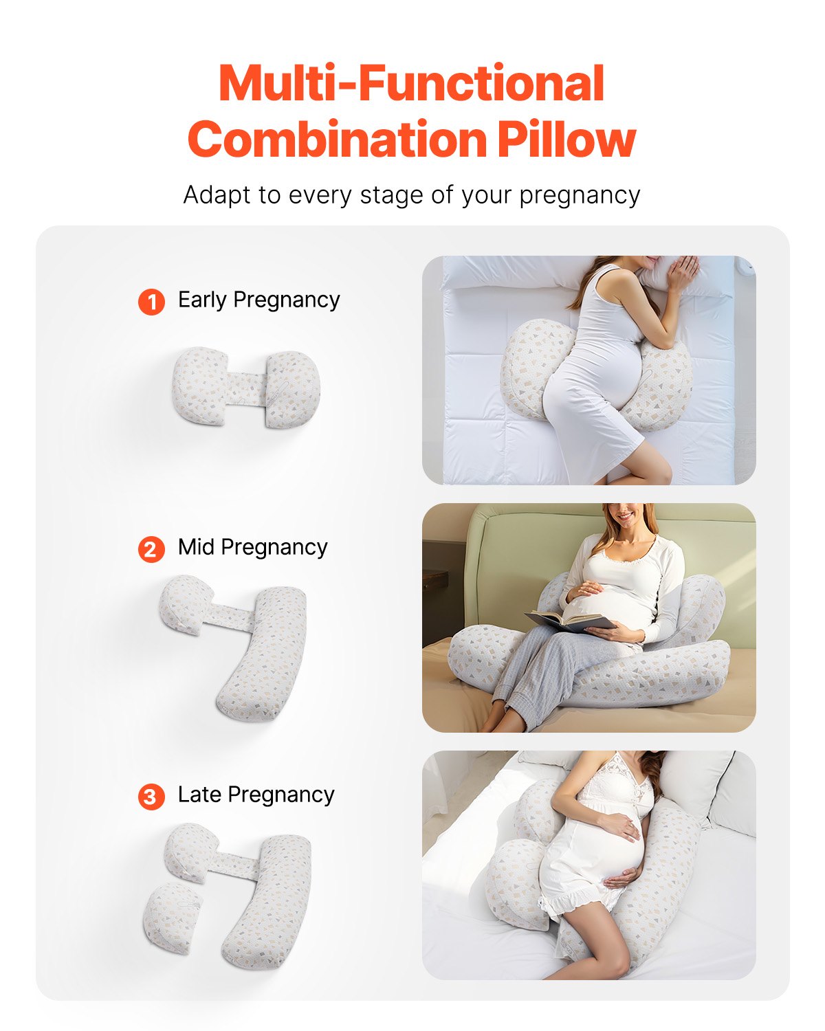 Adjustable Full Body Pregnancy Pillow - Silk Rolla