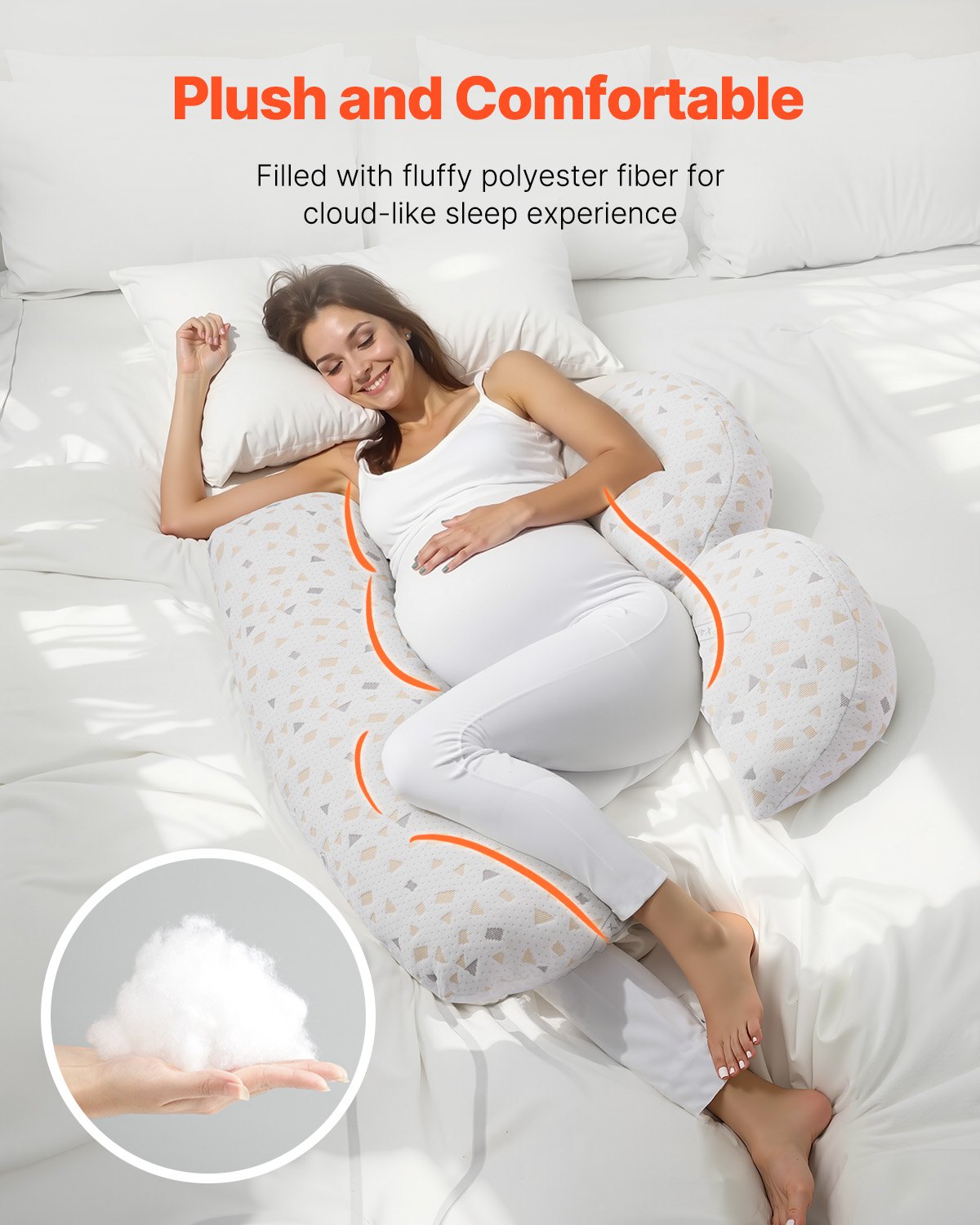 Adjustable Full Body Pregnancy Pillow - Silk Rolla