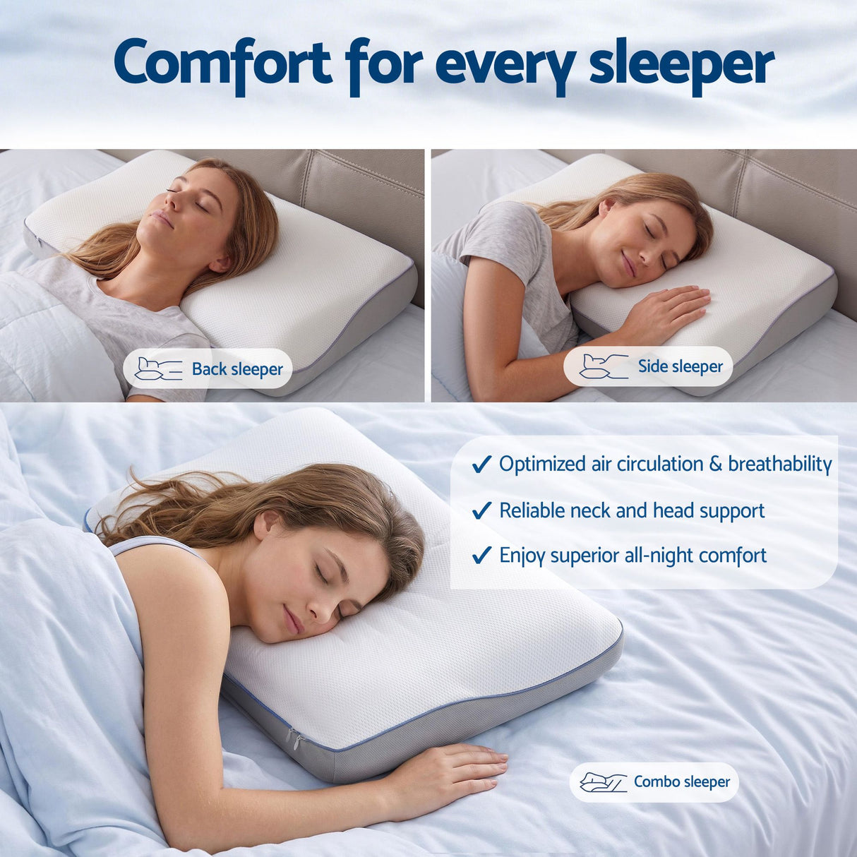 Cooling Memory Foam Pillow for Side Sleepers