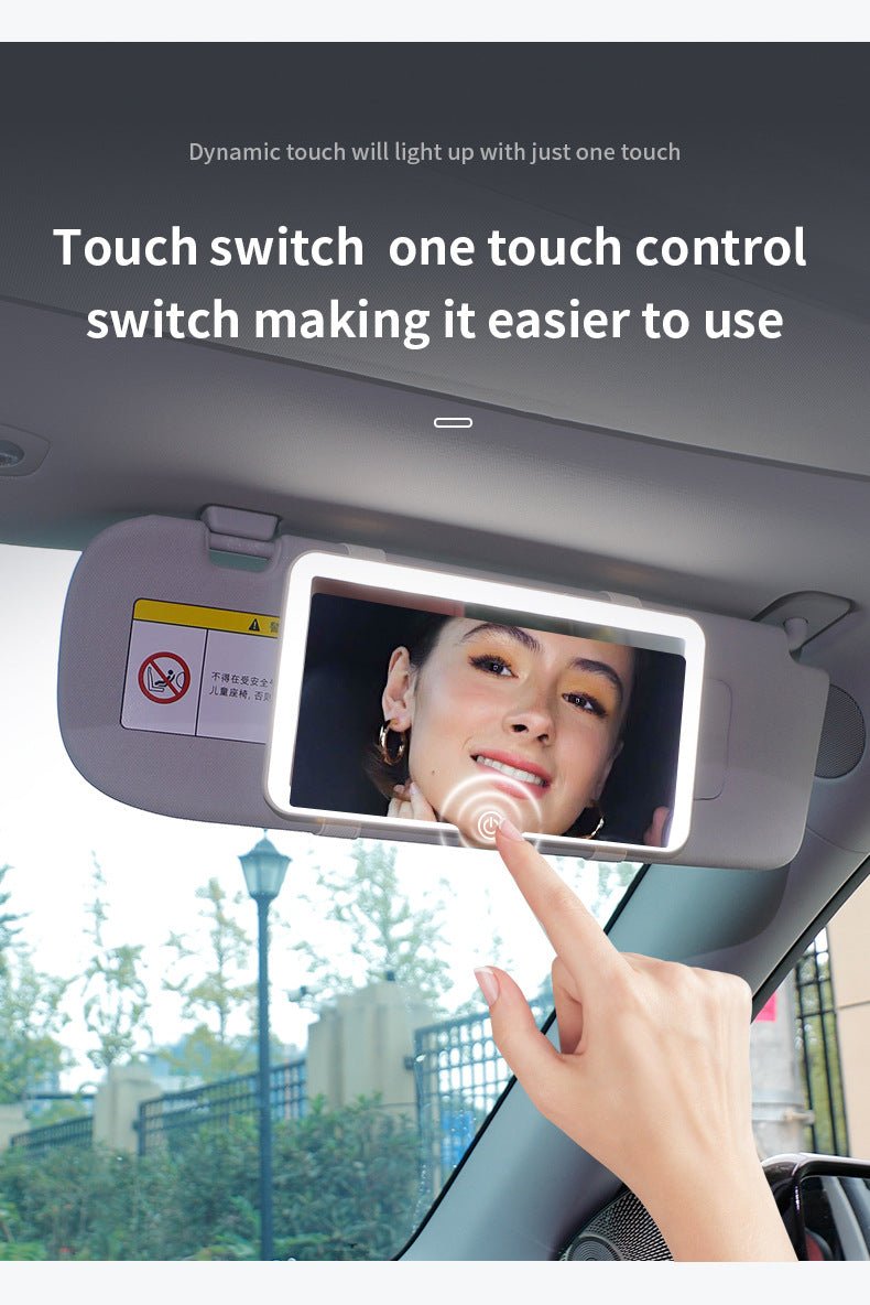Car Sun Visor Makeup Mirror with LED Light