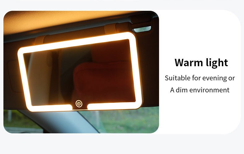 Car Sun Visor Makeup Mirror with LED Light