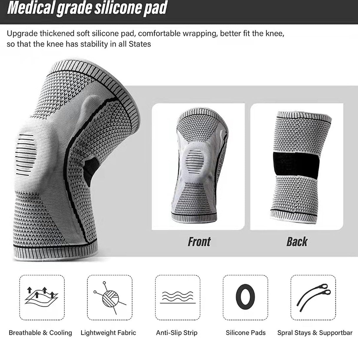 Compression Knee Brace with Side Stabilisers