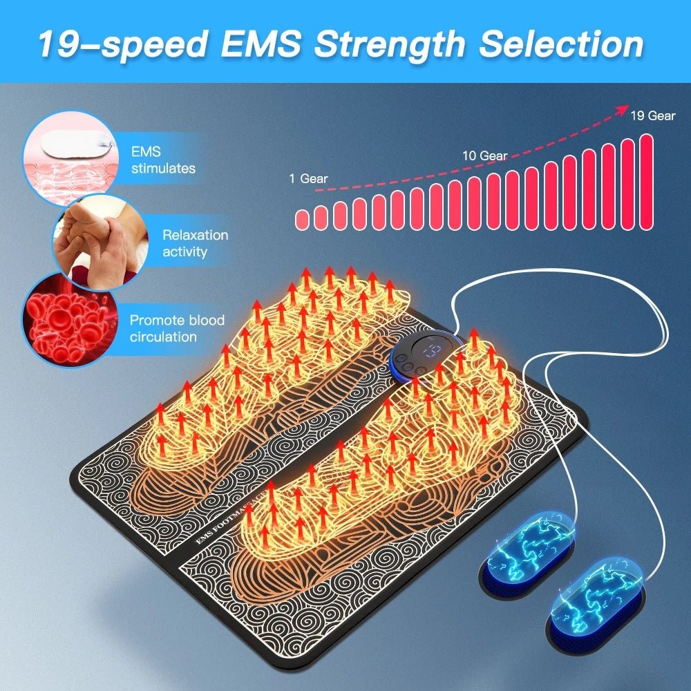 Rechargeable EMS Foot Massager Pad