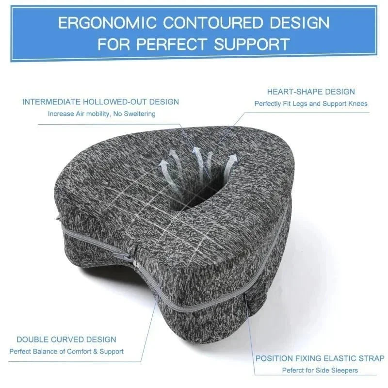 Orthopaedic Memory Foam Knee Pillow for Side Sleepers - Silk Rolla